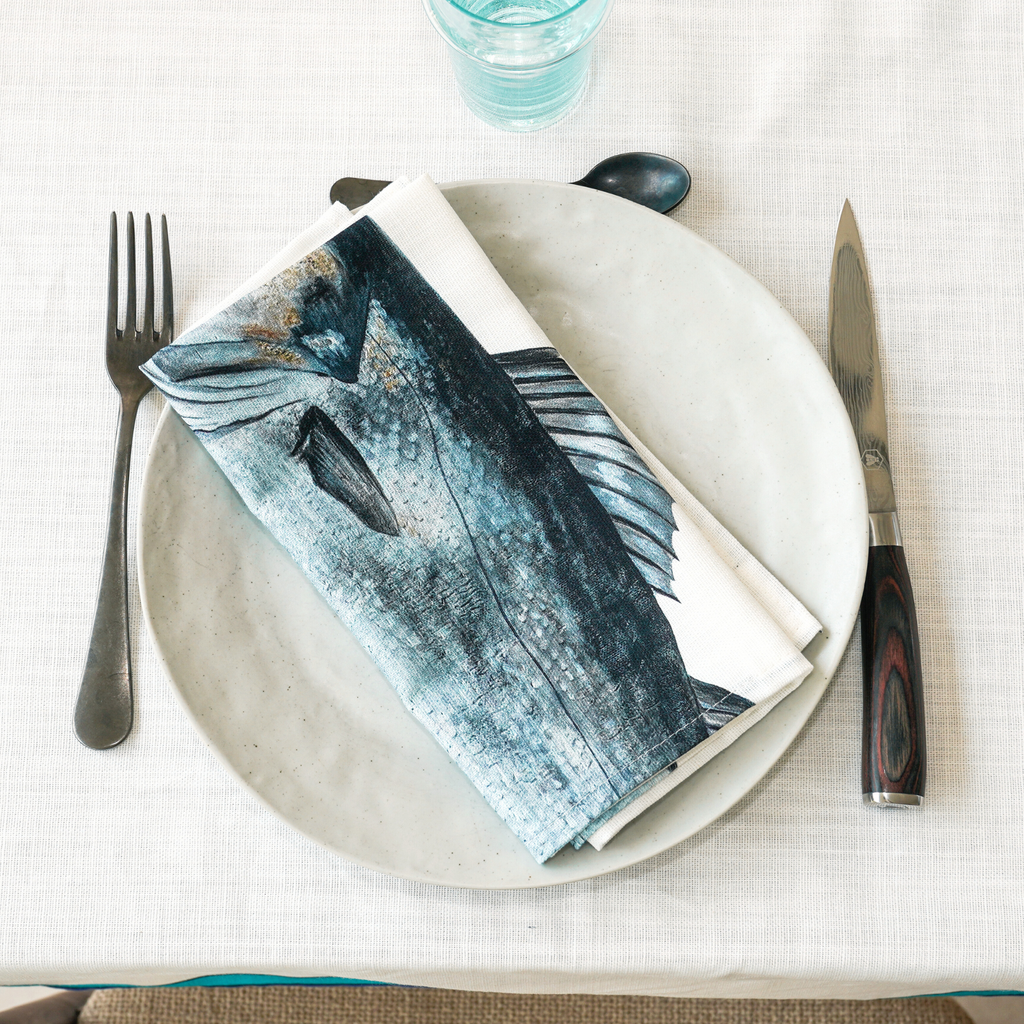 Pack de 6 servilletas de tela: La Marée Bleue