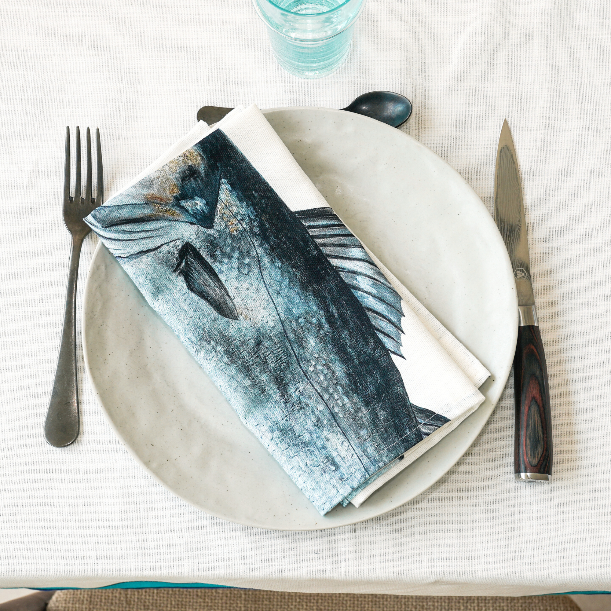 Pack de 6 servilletas de tela: La Marée Bleue