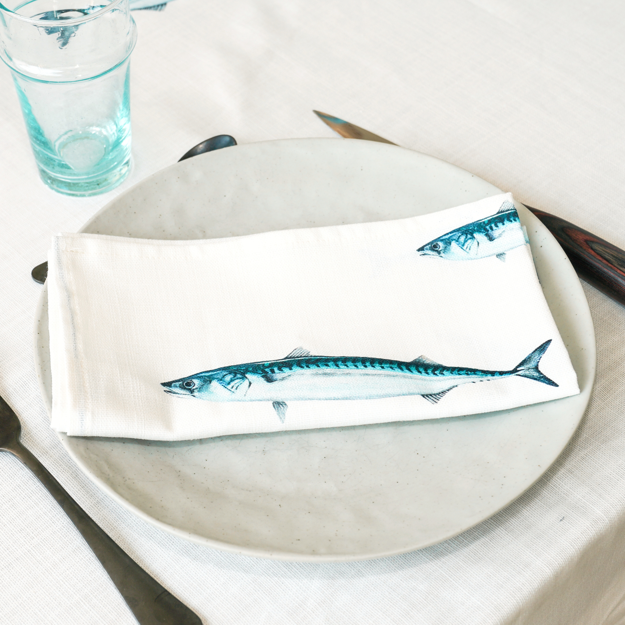 Pack de 6 servilletas de tela: La Marée Bleue