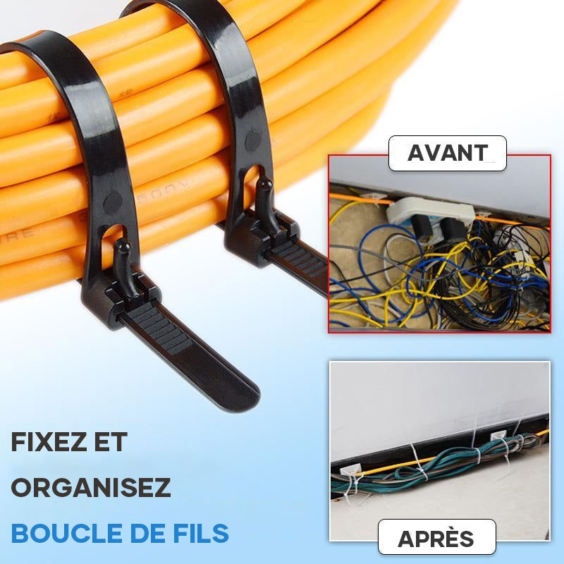 Attaches câble réutilisables x100