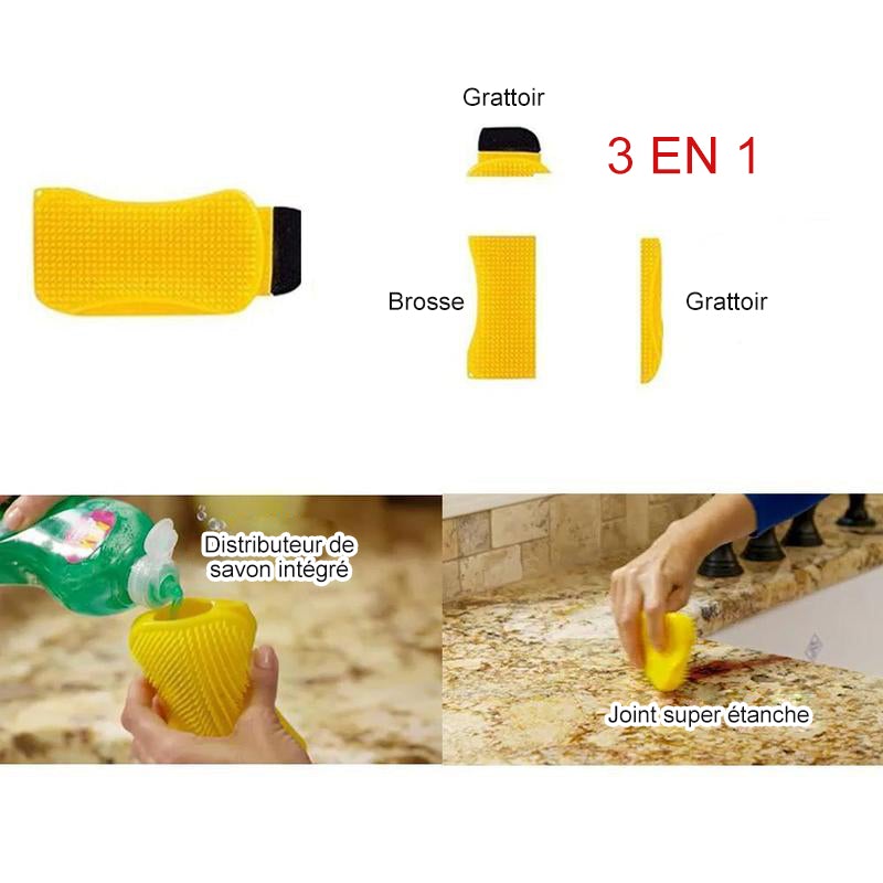 Brosse silicone 3-en-1
