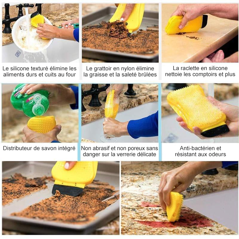 Brosse silicone 3-en-1