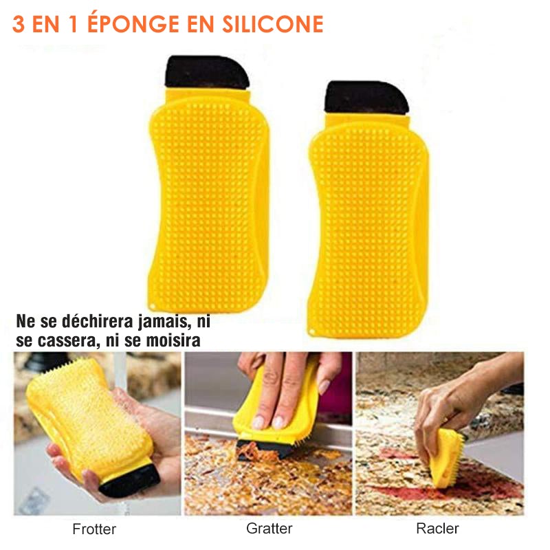Brosse silicone 3-en-1